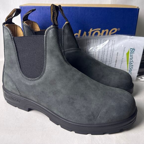 Blundstone 587 Rustic Black Leather Chelsea Boot Men's US 12 Pull On Premium - Picture 1 of 13